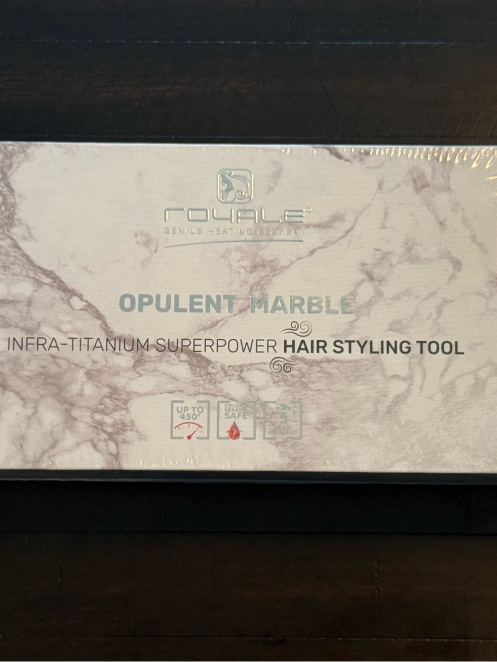 Royale Opulent Marble Infra-Titanium Hair Straightener Flat Iron NIB